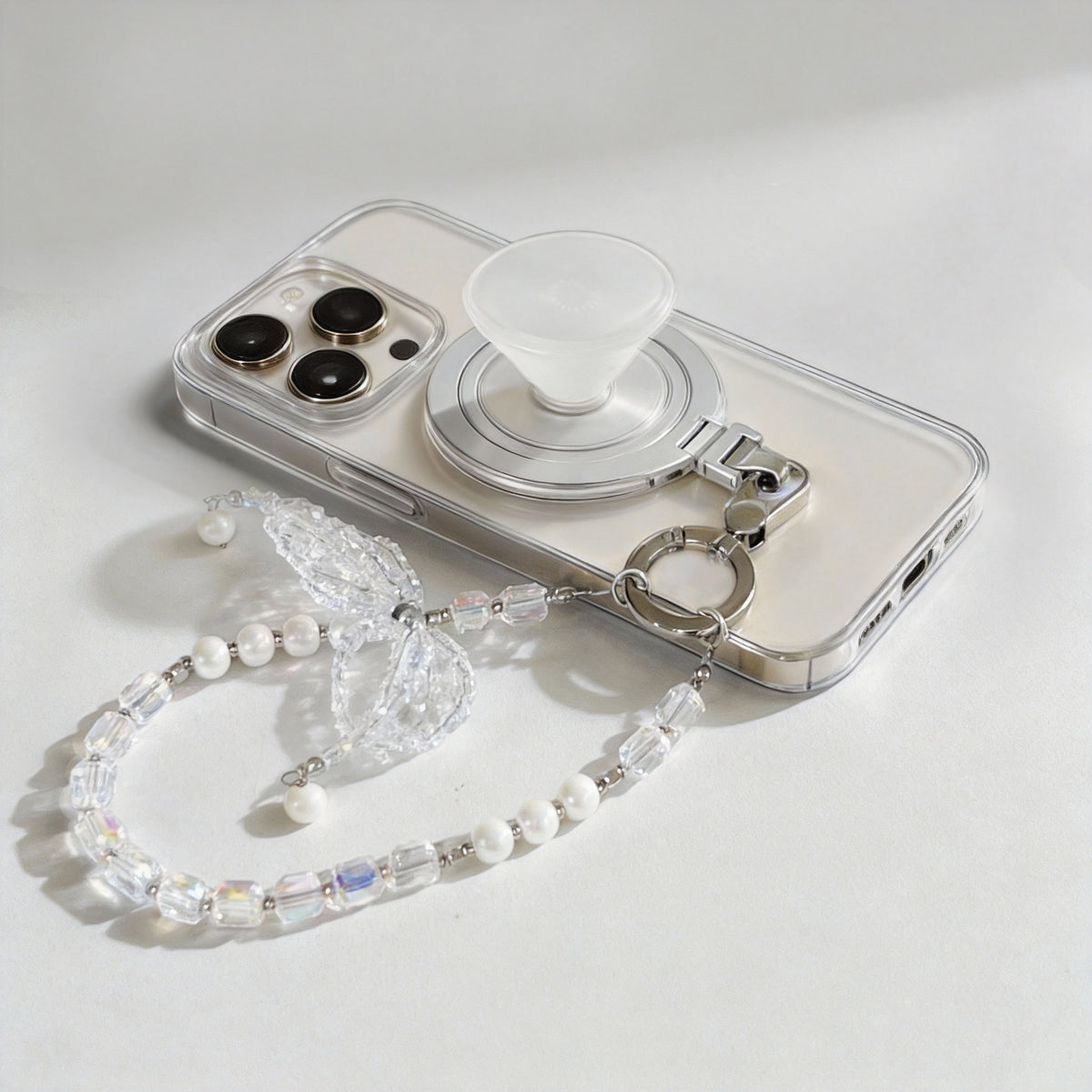 Magnetic Grip Strap/ Charm - Swappable Grip Base Stand with Strap Hook for Phones & Kindles