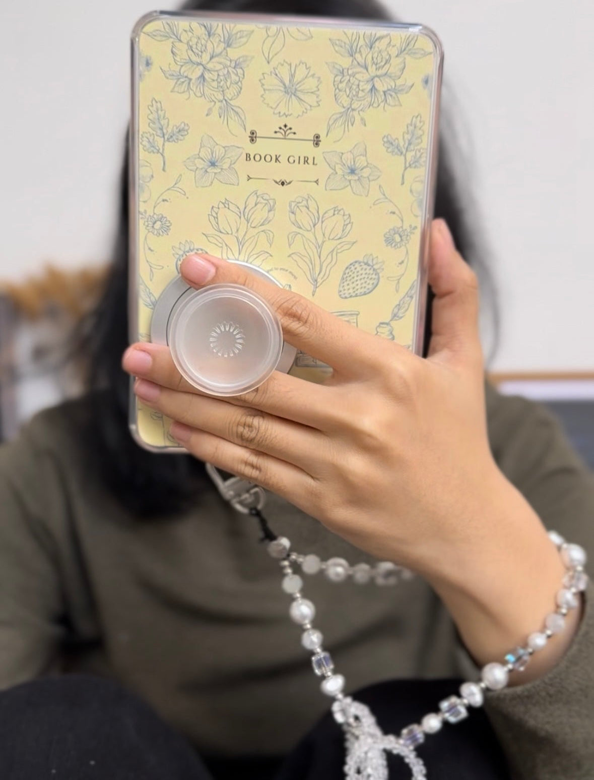 Magnetic Grip Strap/ Charm - Swappable Grip Base Stand with Strap Hook for Phones & Kindles