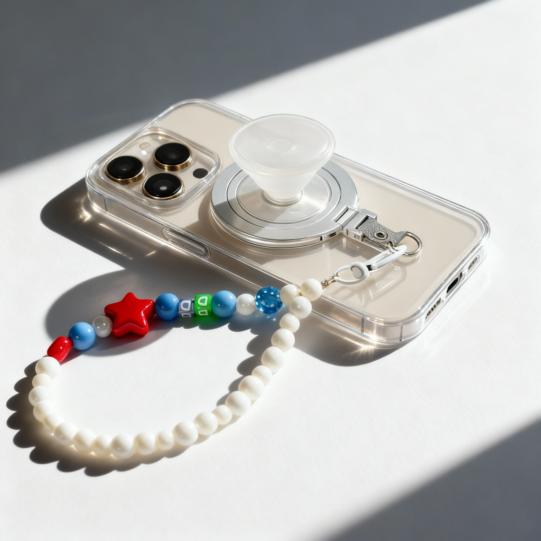 Magnetic Grip Strap/ Charm - Swappable Grip Base with Strap Hook for Phones & Kindles