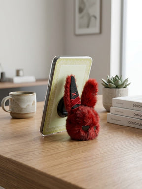 （Ships mid-November.）Plush Doll Magnetic Phone/Kindle/Kobo Grip & Foldable MagSafe Stand
