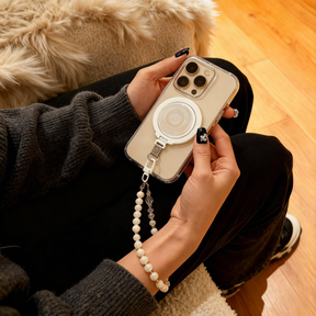 Magnetic Grip Strap/ Charm - Swappable Grip Base with Strap Hook for Phones & Kindles