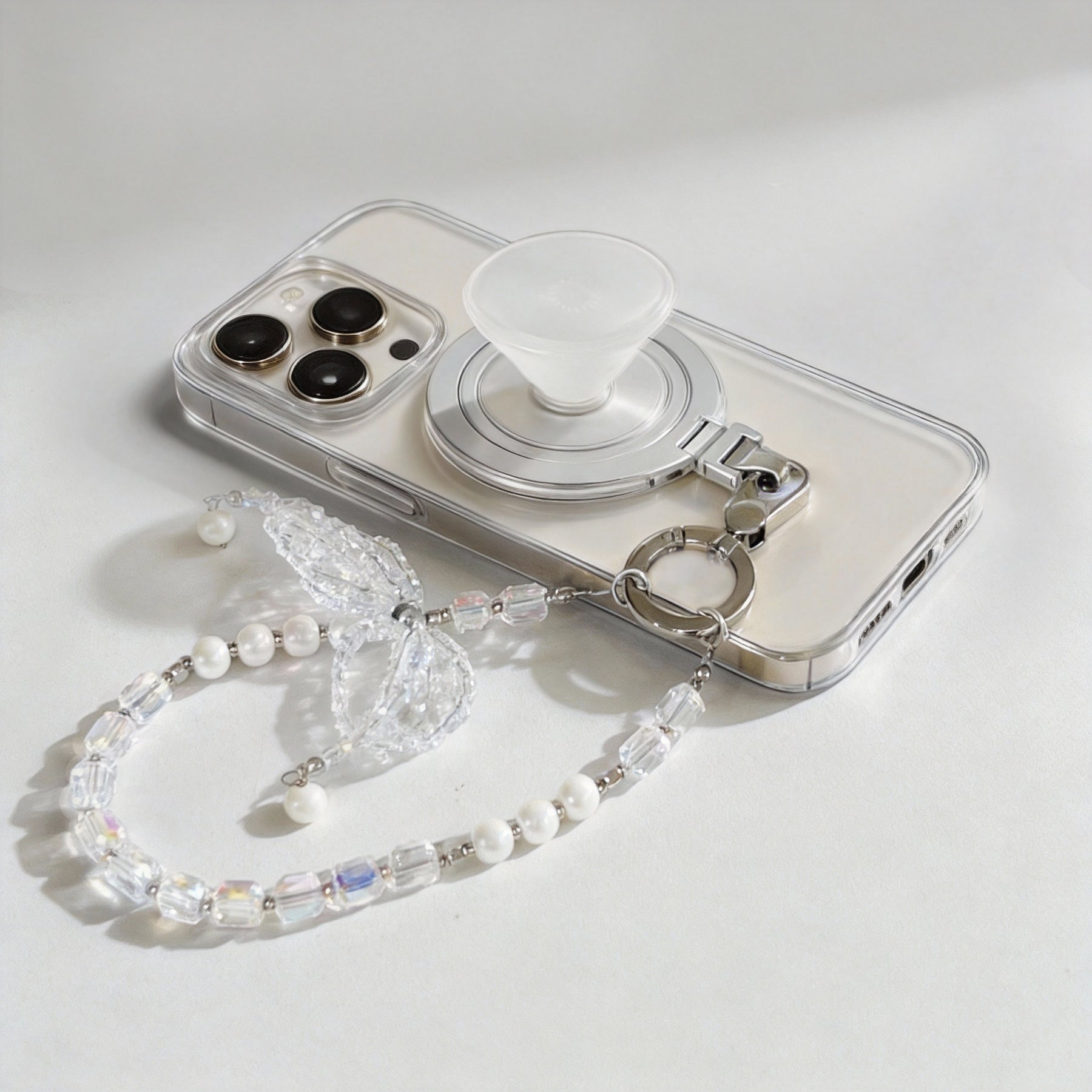 Magnetic Grip Strap/ Charm - Swappable Grip Base Stand with Strap Hook for Phones & Kindles