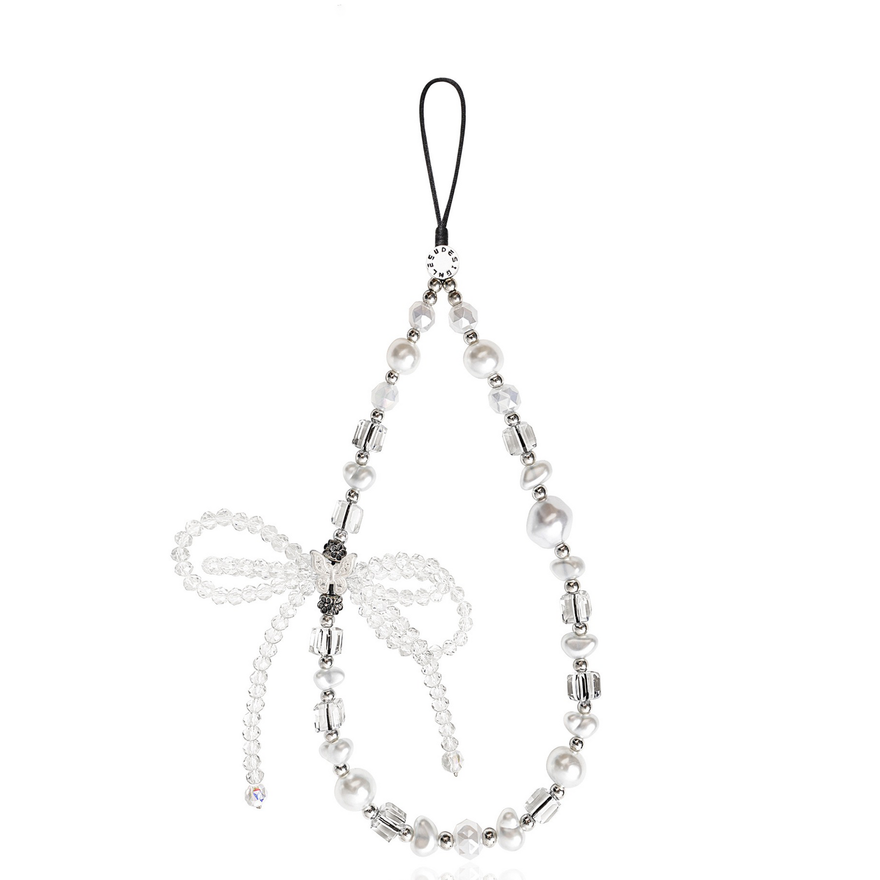 Bow Wrist Charm – Pearl Silver