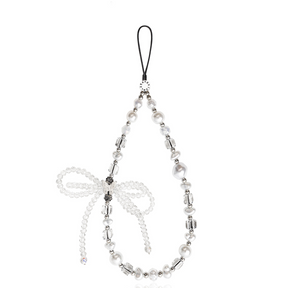 Bow Wrist Charm – Pearl Silver