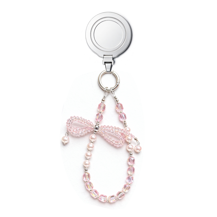 Bow Wrist Charm – Pink Crystal Aurora Ganinno
