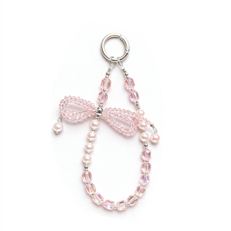 Bow Wrist Charm – Pink Crystal Aurora Ganinno