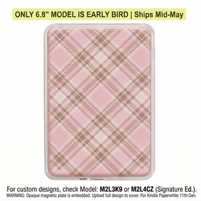 Ganinno® Blush Plaid- 12th/ 11th Gen Kindle MagSafe Case