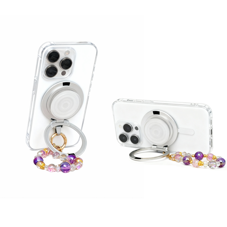 Magnetic Grip Strap/ Charm - Swappable Grip Base Stand with Strap Hook for Phones & Kindles