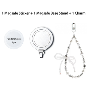 Magnetic Grip Strap/ Charm - Swappable Grip Base Stand with Strap Hook for Phones & Kindles