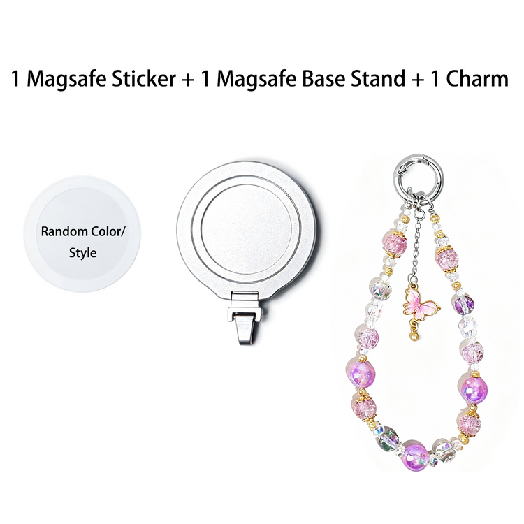 Magnetic Grip Strap/ Charm - Swappable Grip Base Stand with Strap Hook for Phones & Kindles Ganinno