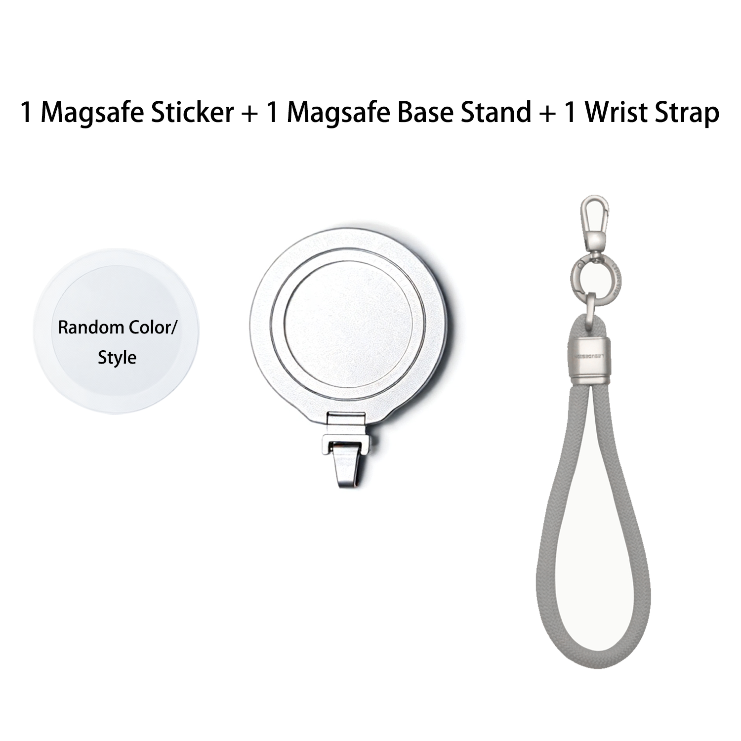 Magnetic Grip Strap/ Charm - Swappable Grip Base Stand with Strap Hook for Phones & Kindles