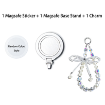 Magnetic Grip Strap/ Charm - Swappable Grip Base Stand with Strap Hook for Phones & Kindles