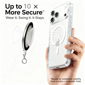 Magnetic Grip Strap/ Charm - Swappable Grip Base with Strap Hook for Phones & Kindles