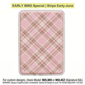 Ganinno® Blush Plaid- 12th/ 11th Gen Kindle MagSafe Case