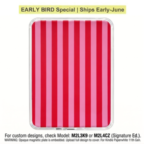 Ganinno® Pink Stripes- 12th/ 11th Gen Kindle MagSafe Case