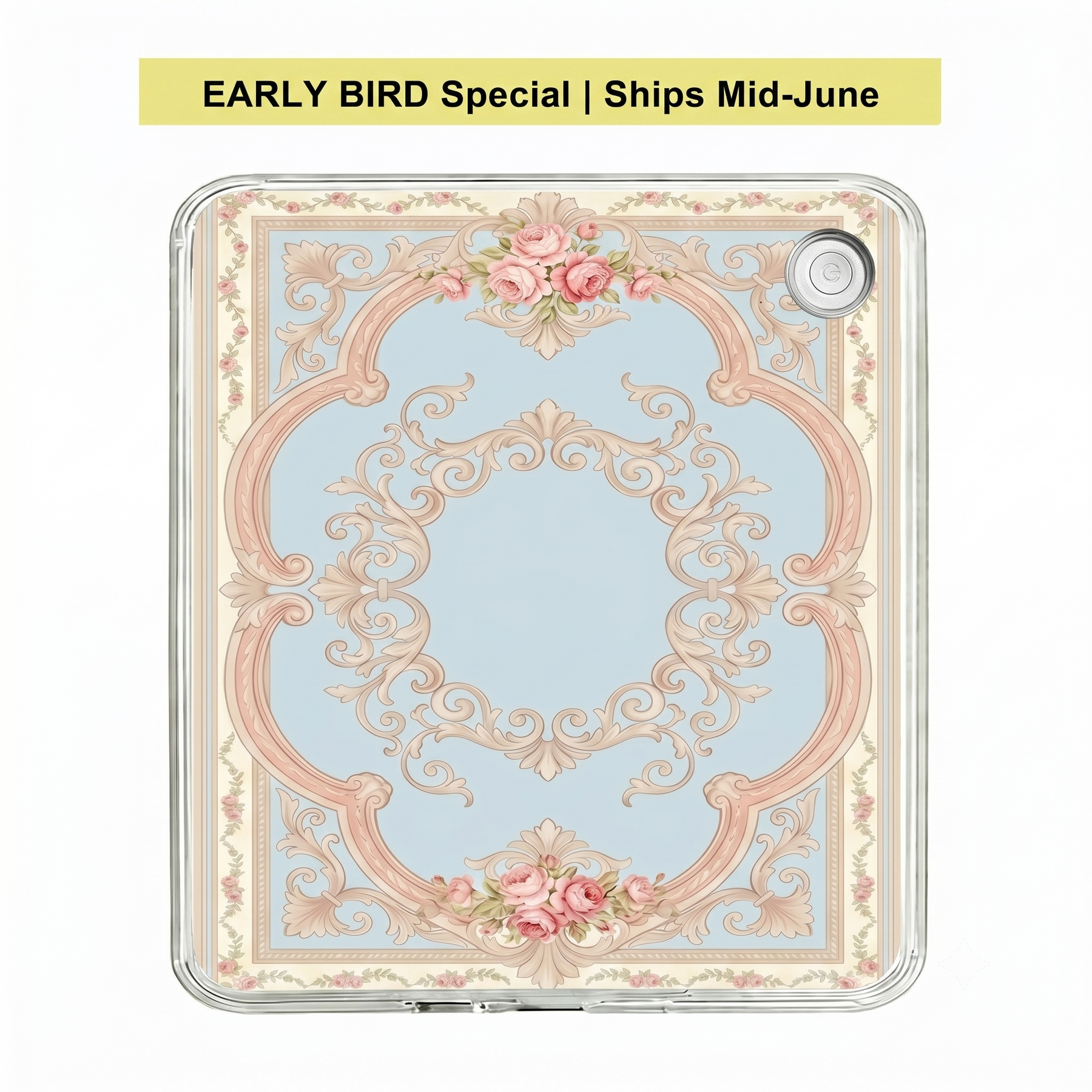 Ganinno® The Heirloom Frame - Vintage Rose Kindle/Kobo Case (Premium Soft-Touch Finish)