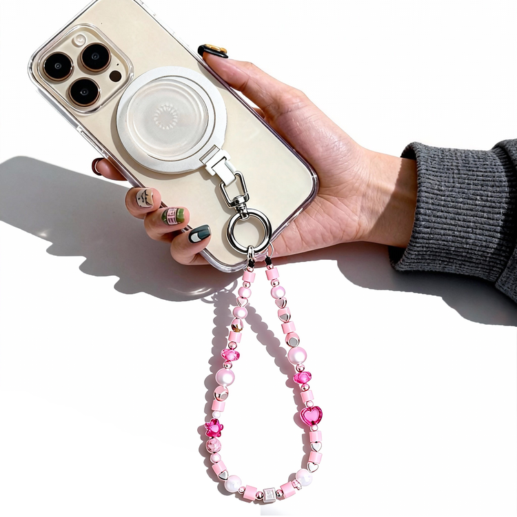 Magnetic Grip Strap/ Charm - Swappable Grip Base Stand with Strap Hook for Phones & Kindles Ganinno