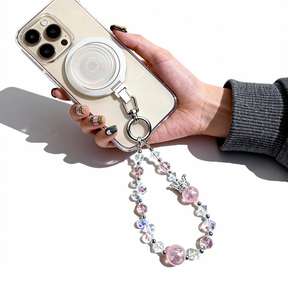 Magnetic Grip Strap/ Charm - Swappable Grip Base with Strap Hook for Phones & Kindles