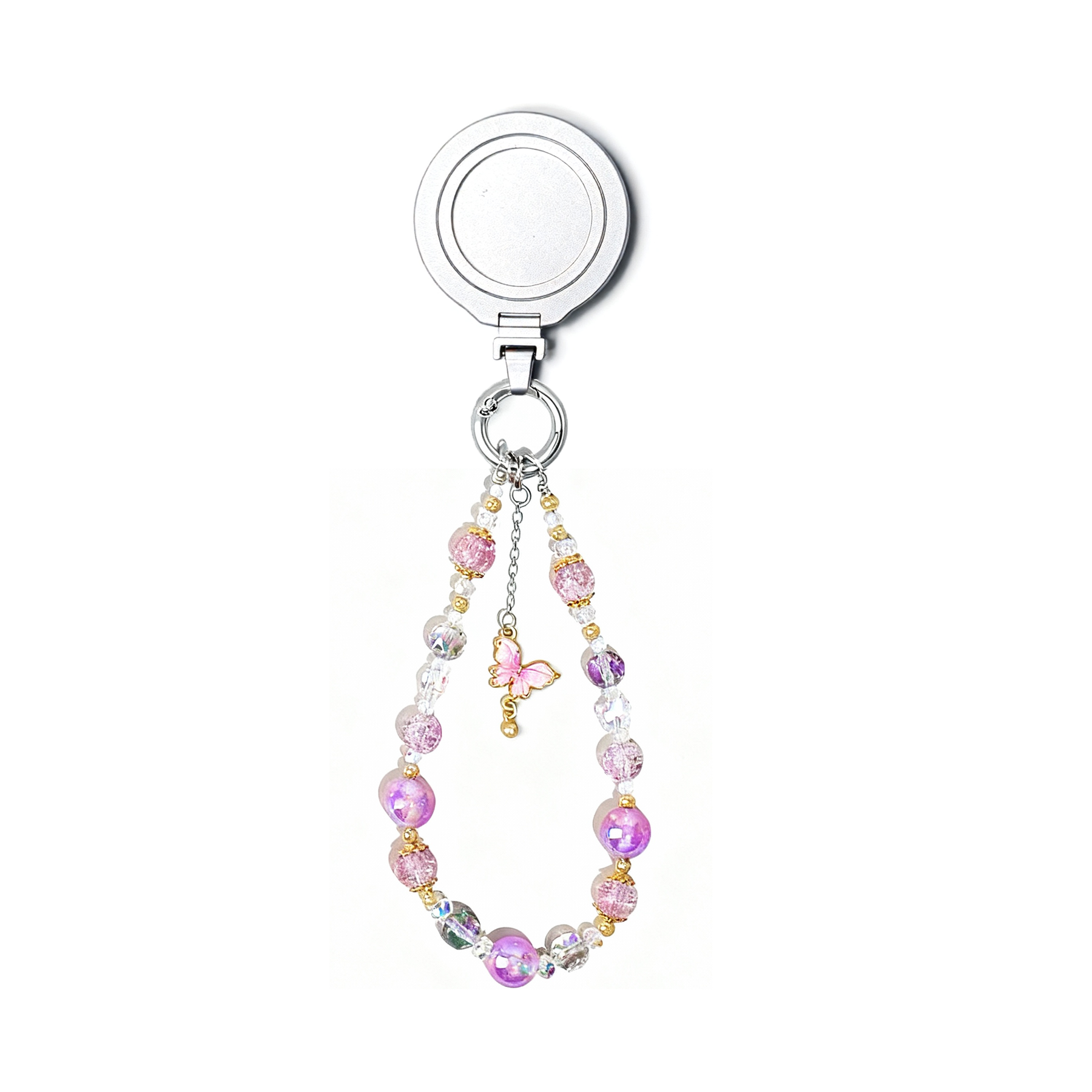 Magnetic Grip Strap/ Charm - Swappable Grip Base with Strap Hook for Phones & Kindles